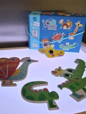 Djeco Puzzle Duo Articulo Animals σαν καινούργιο, εκπαιδευτικό παζλ με κουτί