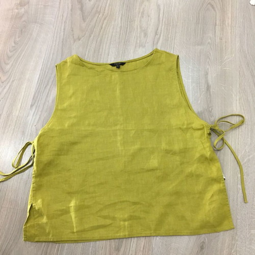 Massimo Dutti linen top size S like new, olive green and yellow