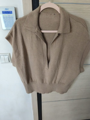 Vest sleeveless beige size M like new, oversize fit