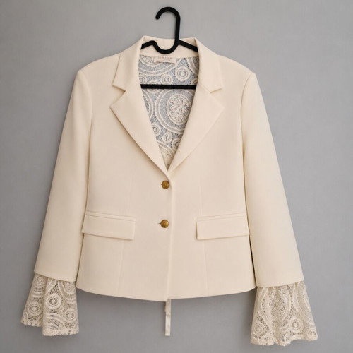 Shine white jacket with lace like new