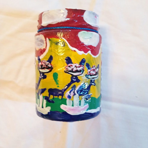 Glass Vase Lovely Summer Ioanart new, handmade