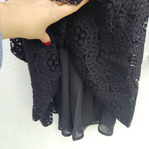 Zara guipure lace black short dress XS used -  8,00 - Vendora.cy