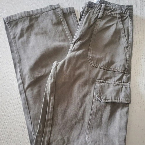 Zara green denim pants with pockets xxsmall like new