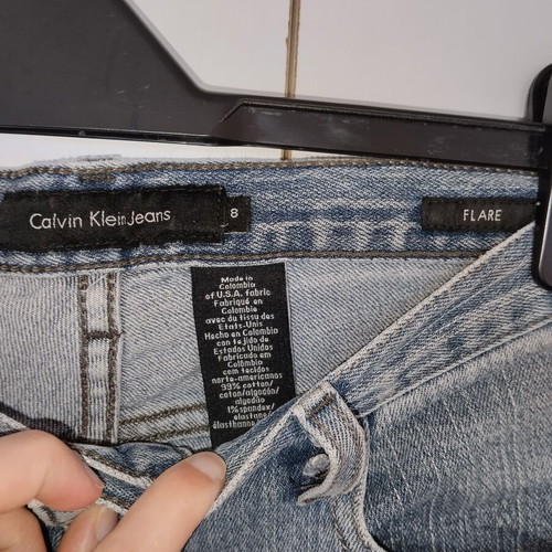 Calvin Klein flare jeans used, size 8, light blue gray