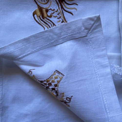 Kitchen towels set of 6 embroidered machine-made, new