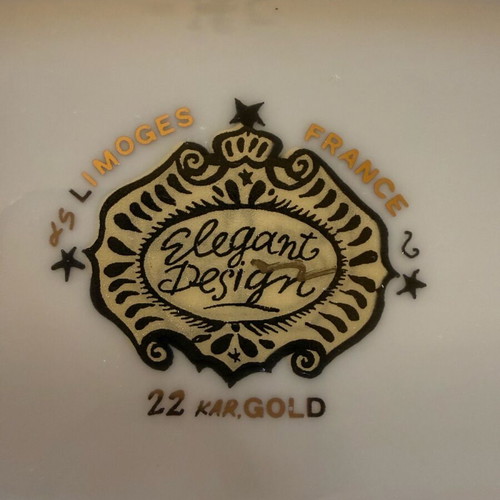 Limoges 22K Gold Porcelain Vintage Large Platter Like New