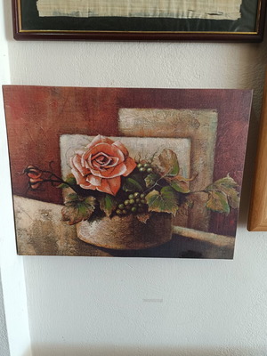 Decorative canvas painting with rose theme used, 35×45 cm