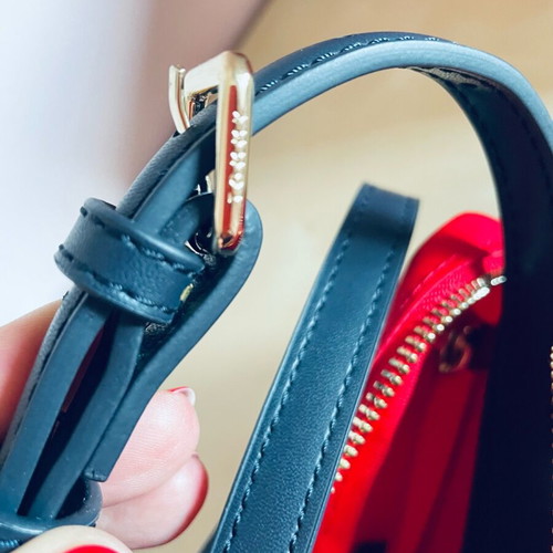 Tommy Hilfiger crossbody bag, red with blue leather strap