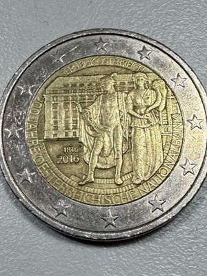 Austria 2 Euro Commemorative Coin 200 Years National Bank like new