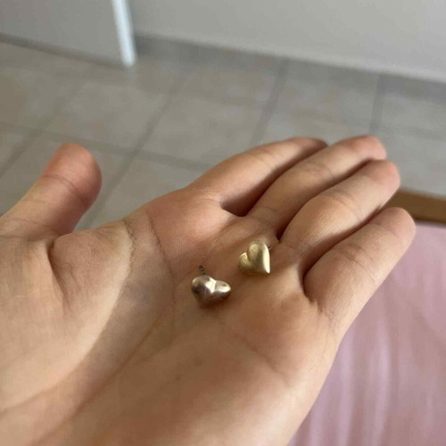 Silver heart earrings like new