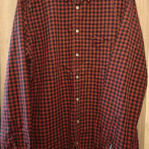 Tommy Hilfiger Cotton Checked Shirt used, red, size L