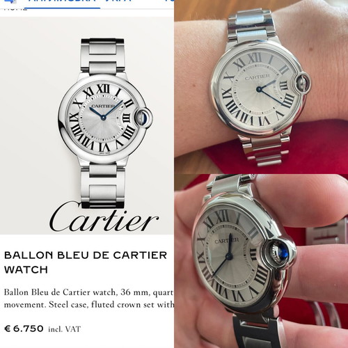Cartier Ballon Bleu 36mm stainless steel watch