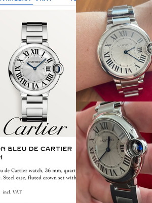 Cartier Ballon Bleu 36mm watch like new, stainless steel