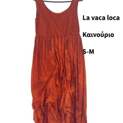 La Vaca Loca dress new, cotton, size S/M, terracotta color