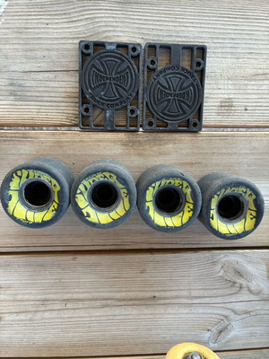 Oj Juice 55 mm wheels and Independent riser pads like new