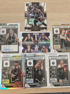 Panini Euroleague Partizan Squad Numbered Set new with sleeve and top loader