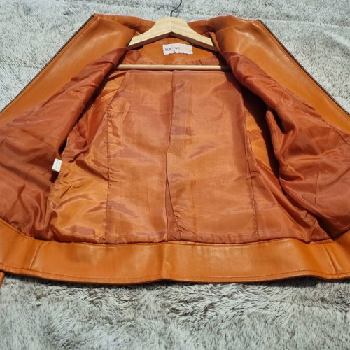 Dress and jacket set used, brown and orange