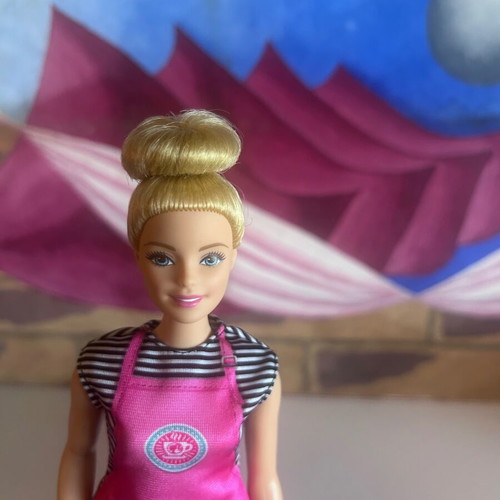 Curvy Barbie Barista Coffee Shop doll, Mattel