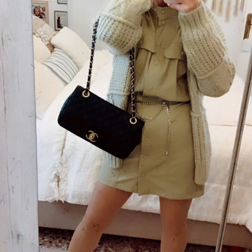 Zara leather dress green like new, size S