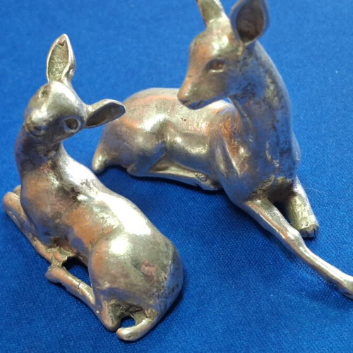 Silver deer figures used, 925 hallmark, 6.5×5.5 cm