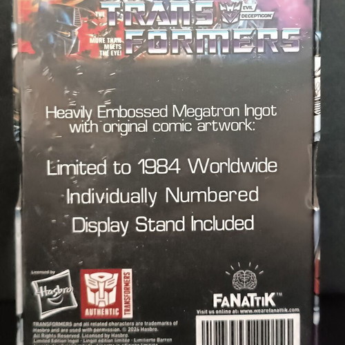 Transformers Megatron 40th Anniversary Limited Edition Metal Ingot new