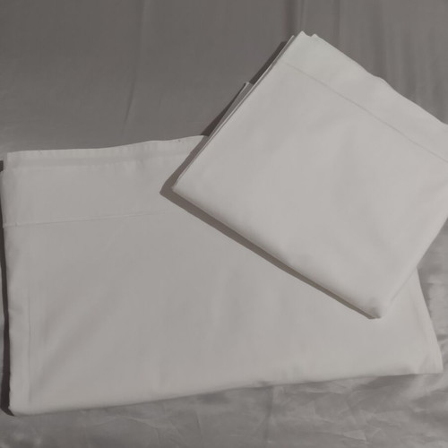 Set of two white double bed sheets with handmade border, like new