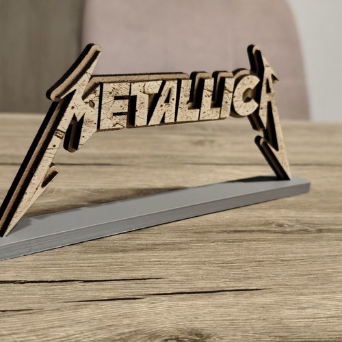 Metallica Stand 17cm wooden laser cut decorative piece new