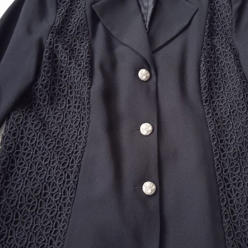 Black suit with guipure lace like new, size 48