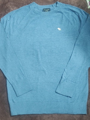 Abercrombie & Fitch wool combo crew neck pullover size L like new blue-turquoise
