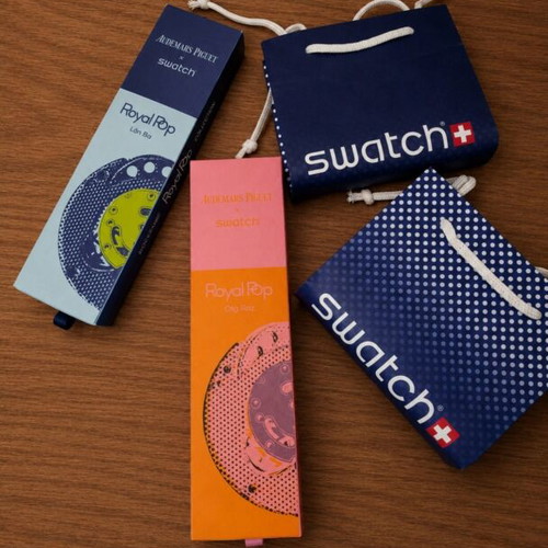 Audemars Piguet x Swatch Royal Pop pocket watch, Lan Ba & Otg Roz