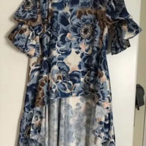 Satin shirt new with ruffle design, size M