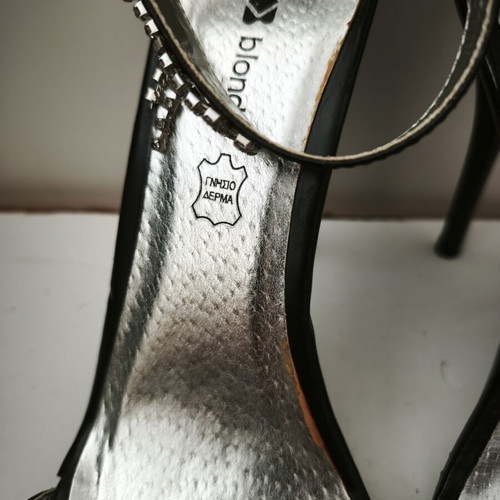 Sandals with rhinestones size 41 like new, black and silver