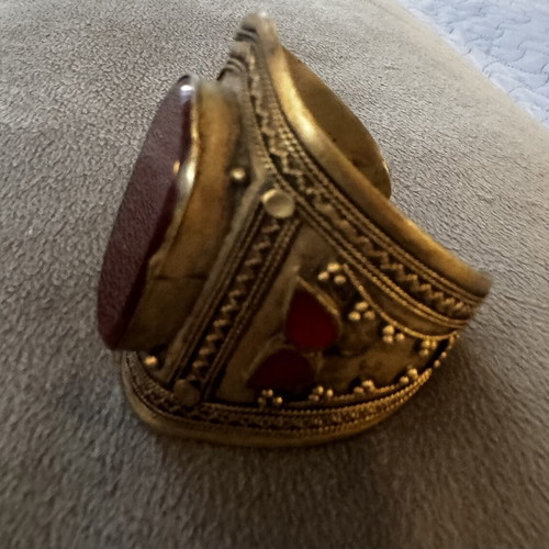 Vintage handmade 925 silver bracelet with carnelian semiprecious stone like new