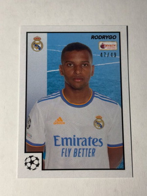 Rodrygo Merlin sticker 47/49, like new