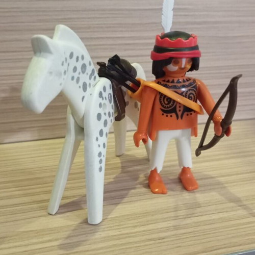 Playmobil Indian with Horse figure like new