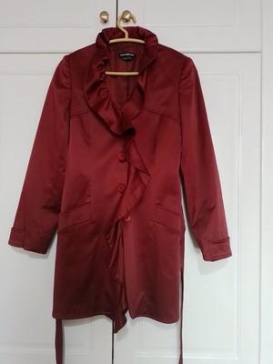 Italian coat used, dark red, size S