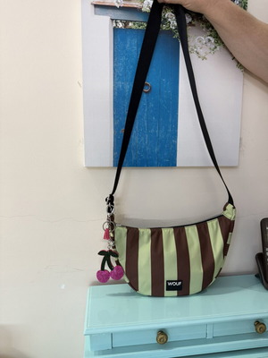 WOUF crossbody bag, brown and green