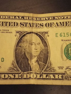 1 US Dollar banknote used, 2006 edition, George Washington
