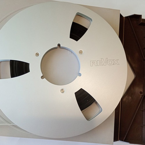 Revox aluminum reel 10.5" used with original box and bonus tape