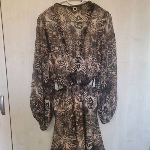 Φόρεμα Lynne καινούργιο animal print 38αρι μπεζ-μαύρο