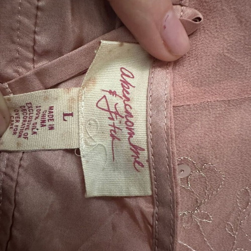 Babydoll top Abercrombie & Fitch silk with sequins like new, size L