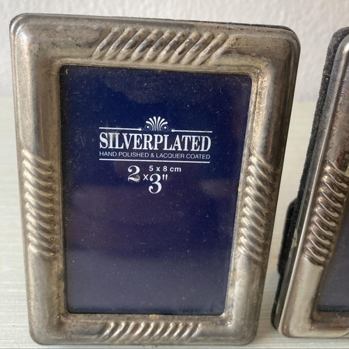 Silver plated photo frames used, set of 2