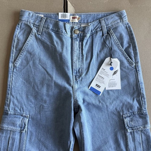 Levi's Cargo Jeans new women's blue cotton hemp blend