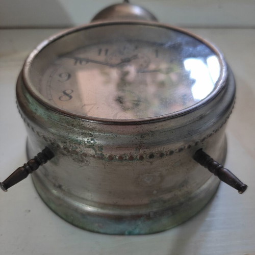 Gustav Becker antique alarm clock 18 cm used, mechanical, non-working
