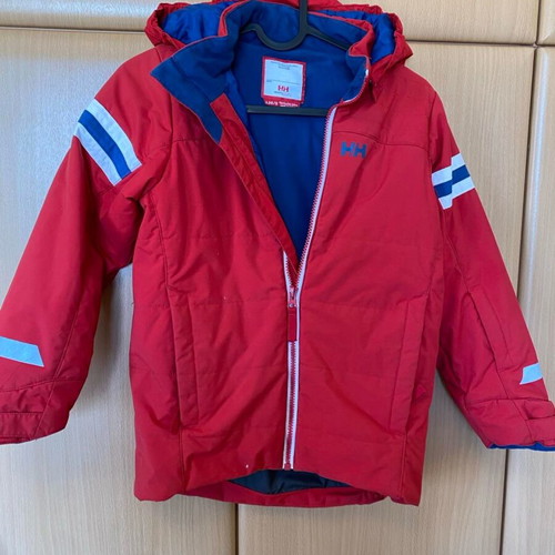 Children's winter ski jacket used for 8 years old red and blue