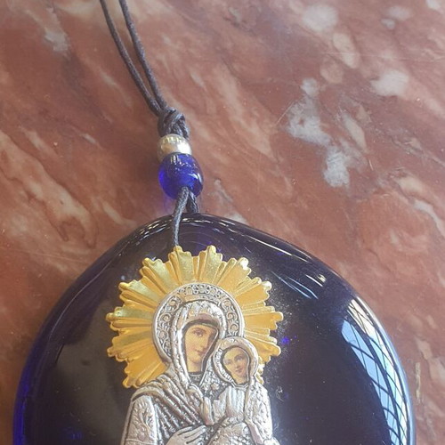 Virgin Mary lucky charm icon