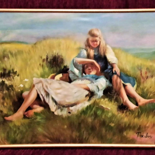 Paolini (Stin Exohi) painting like new with frame