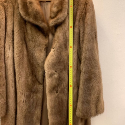 Mink fur coat like new, brown-beige