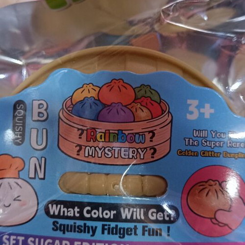 Mystery dumpling squishy bao bun new, rainbow colors