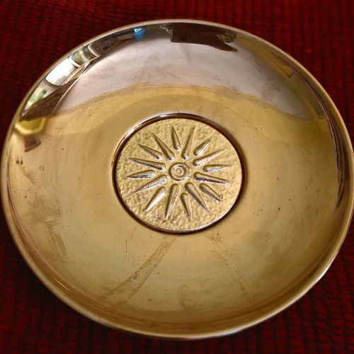 Collectible 17cm Plate with 24K Gold Plated Vergina Sun